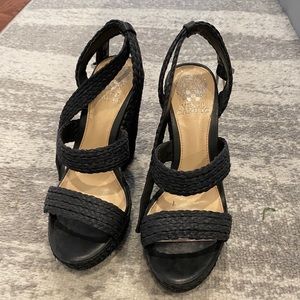 Vince Camuto platform black sandal size 6